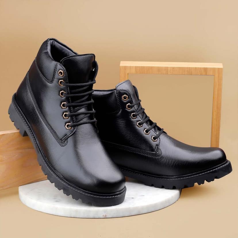 Bxxy's Faux Leather Chelsea Ankle Lace-up Boots for Men view 6