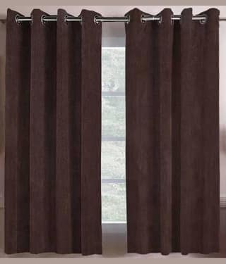 N2C Home Solid Semi-Transparent Eyelet Curtain 5 ft ( Pack of 2 ) - Brown