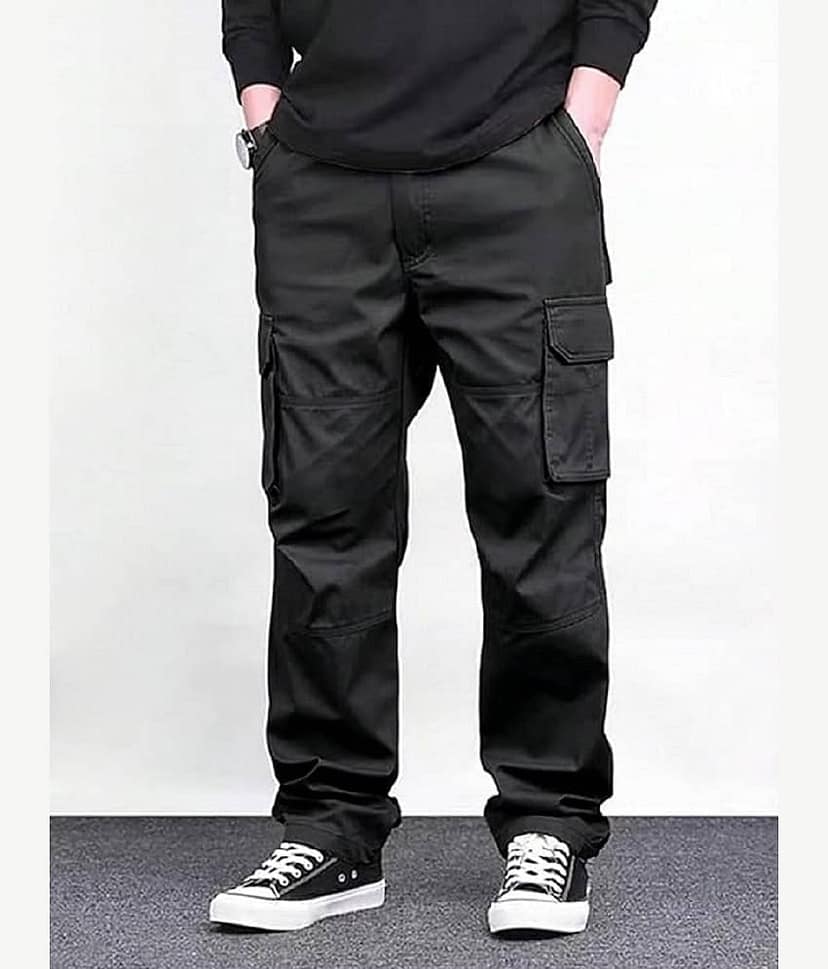 DWIDEN Regular Flat Men's Cargos - Black ( Pack of 1 )