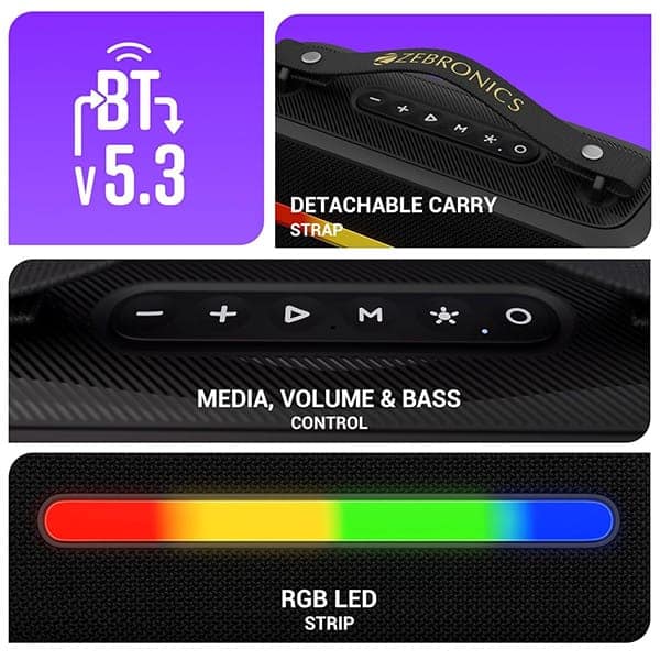 Zebronics Sound Feast 80 Portable Bluetooth Speaker view 7