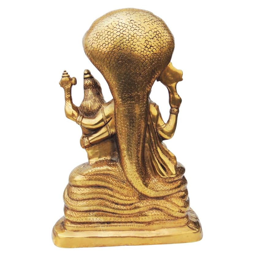 Brass Narsingh Bhagwan Statue � Spiritual Brass God Idol For Home Mandir, Height : 12.5 Inch (BSMAS1286 F) view 3