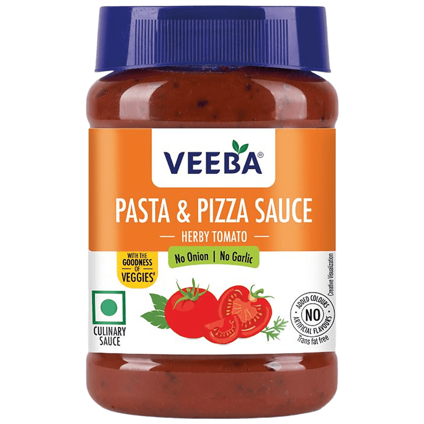 Veeba Pasta & Pizza Sauce - No Onion & No Garlic, 280 G Pet Jar view 2