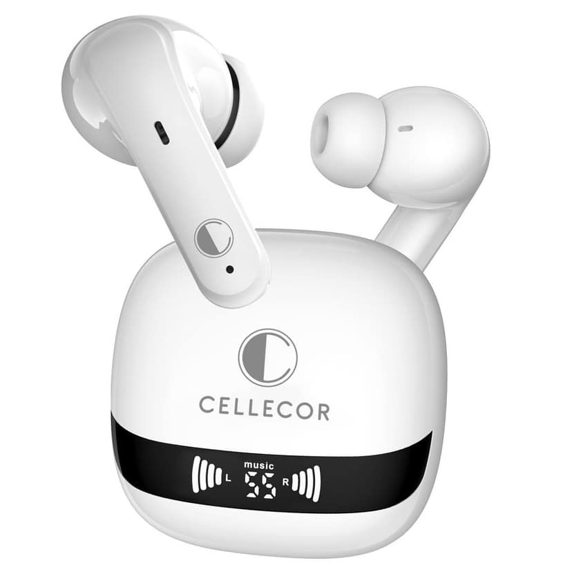 Cellecor BroPods C107 GLOSS TWS with 40H Playtime, ENC, 5.1v BT, 50ms Low Latency Gaming Bluetooth- White