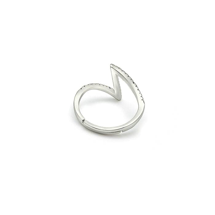 Silver Crystal Zap Ring view 5