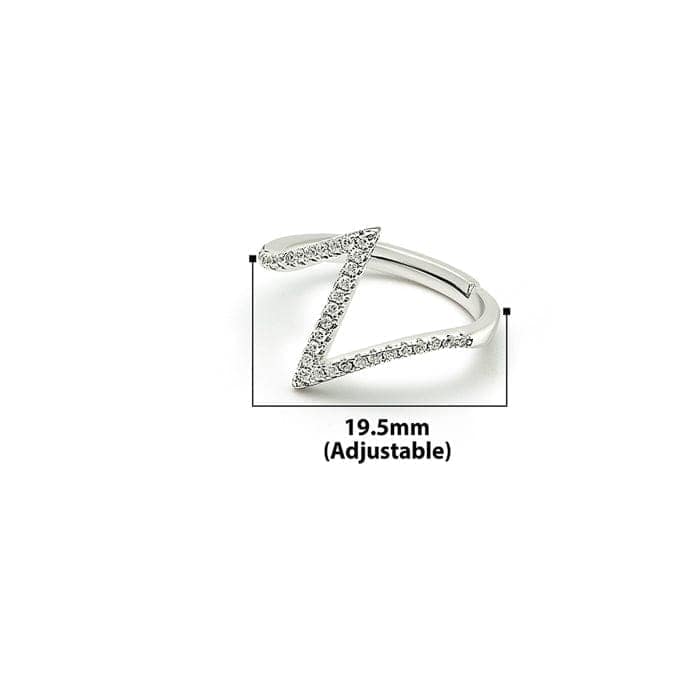 Silver Crystal Zap Ring view 6