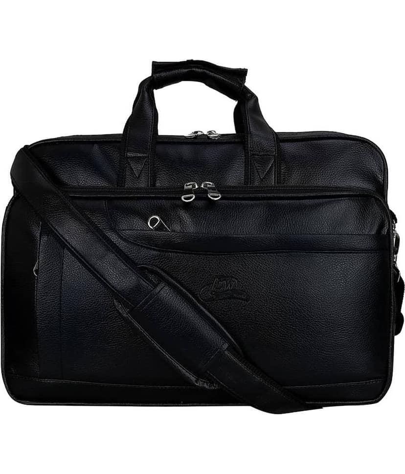 Leather World - Black P.U Office Bag view 2
