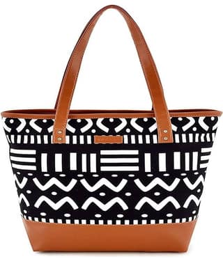 Lychee Bags Tote Bag Canvas Set of 1 ( Black )