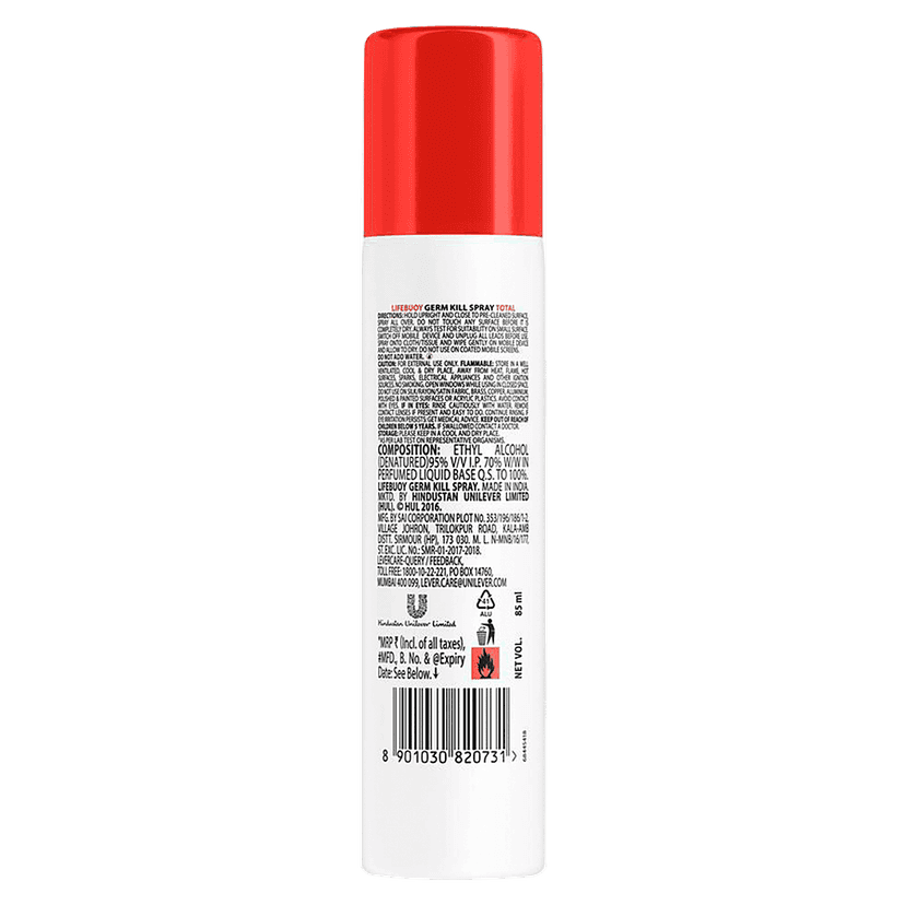 Lifebuoy Germ Protection Spray Total - Kills 99.9% Bacteria & Viruses, 85 Ml view 2
