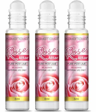 Rose Attar Perfume for Unisex - Pure, Natural Undiluted | Floral Attar - Pack of 3