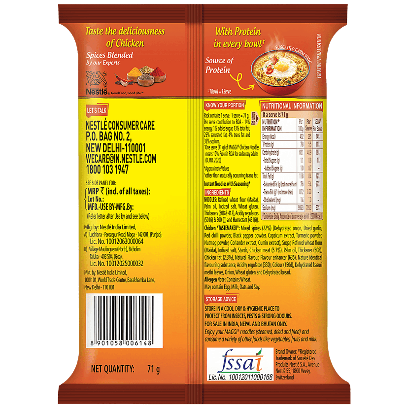 Maggi Chicken Instant Noodles, 71 G Pouch view 2