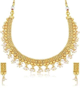 Glorious Gold Plated Wedding jewellery Pearl Chocker