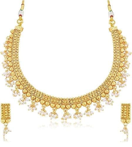 Glorious Gold Plated Wedding jewellery Pearl Chocker