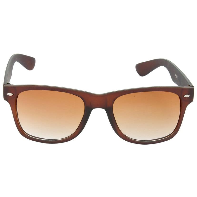 HRINKAR Rectangular Stylish Sunglasses For Men And Women (Brown And Grey Lens | Brown And Black Frame - HCMB414) With Free Paper 3D Glass view 3