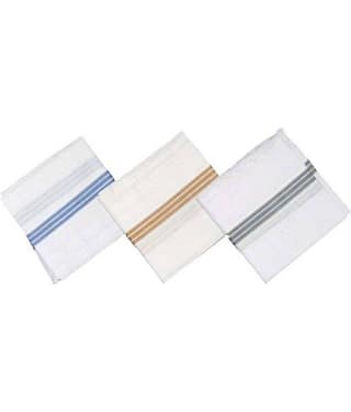 Tahiro White Cotton Handkerchiefs for Women - Pack of 3