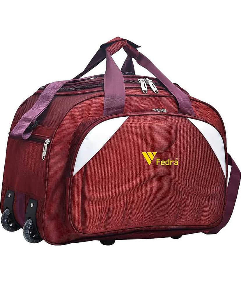 FEDRA - 40 Ltrs Maroon Polyester Duffle Bag