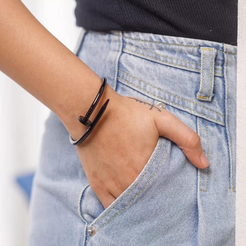 Black Elegance: The Unisex Stainless Steel Foldable Bracelet view 2
