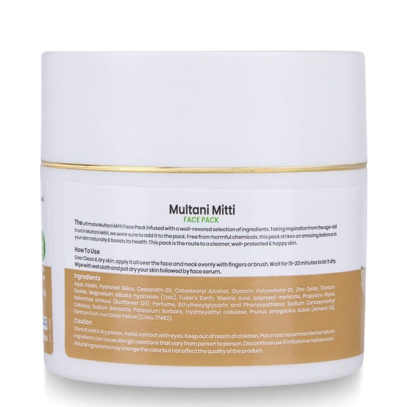 VI-JOHN Prakritik Multani Mitti Facepack for Men & Women | 100gm | Reduce Facial Pigmentation | 100% Natural Bio Actives | Cruelty-free | Paraben Free | Vegan | Dermatologist Approved | All Skin Types view 2