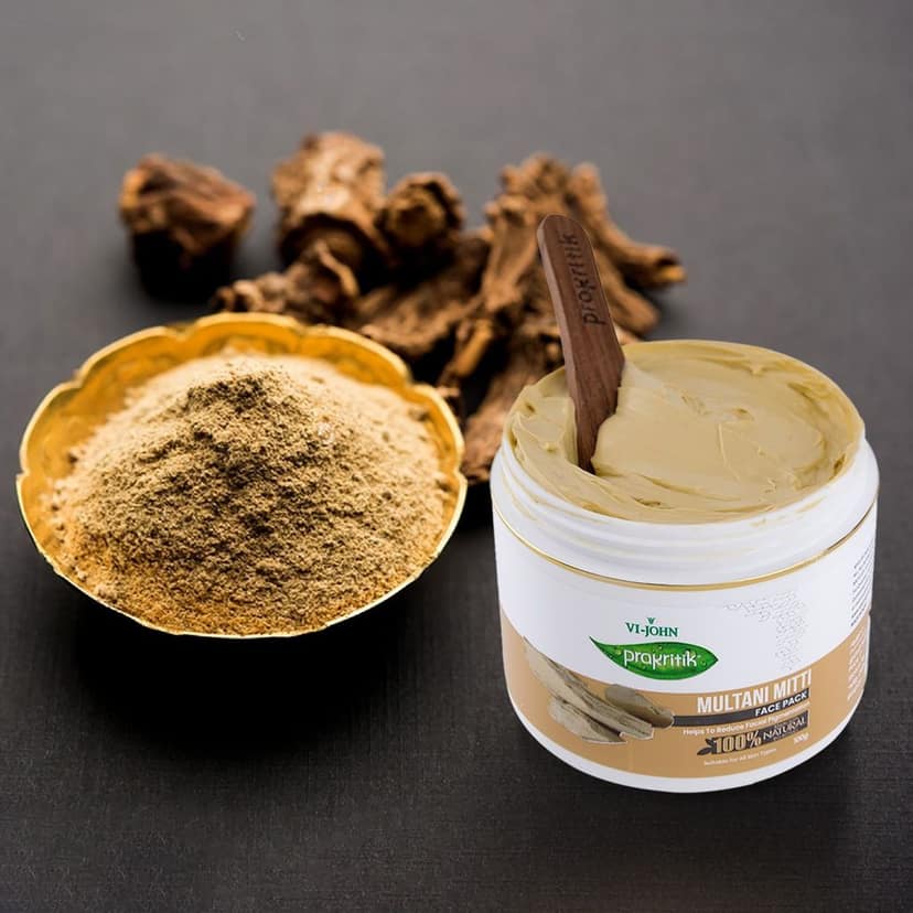 VI-JOHN Prakritik Multani Mitti Facepack for Men & Women | 100gm | Reduce Facial Pigmentation | 100% Natural Bio Actives | Cruelty-free | Paraben Free | Vegan | Dermatologist Approved | All Skin Types view 4