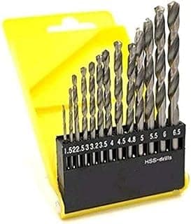 Inditrust 13 Pcs HSS Drill Bit Set (1.5mm to 6.5mm) | High Speed Steel Straight Shank Drill Bits for Wood, Metal, Plastic & Wall Drilling | Multipurpose Power Tool Accessories