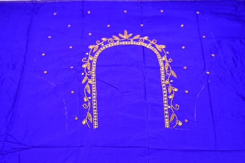 Blouse Design With Zari And Stone Work
