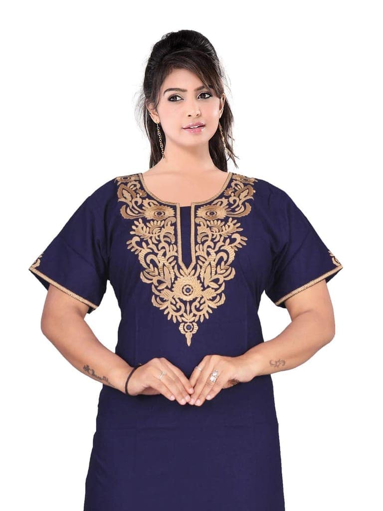 VALENCIA SLEEPWEAR Cream Floral Embroidery Gown Maxi Nightwear Nighty Lizzy Bizzy Soft Fabric Length Night Slip for Women view 7
