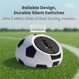 Portronics ToadPlay Football Mini Wireless Bluetooth Mouse with Dual Wireless Connectivity (BT + 2.4 GHz), Rechargeable Battery, Noise-Free Clicking, Multi-Device Pair, Adjust Sensitivity (White)