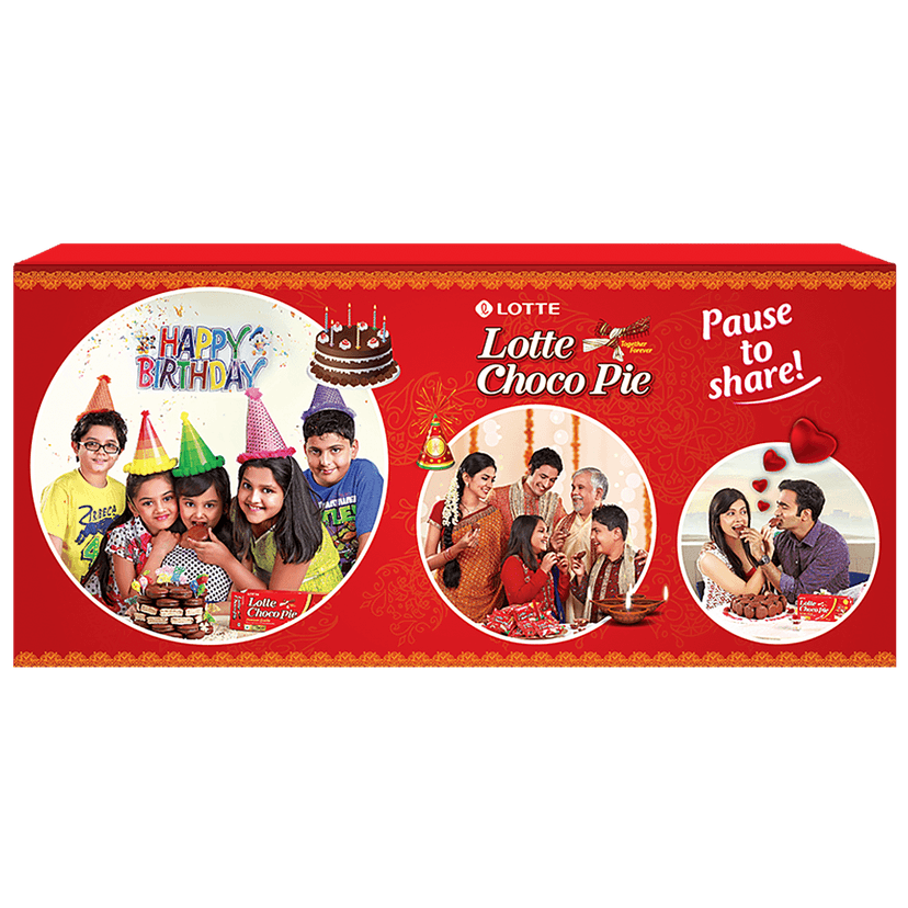 Lotte Choco Pie - Original, With Rich Marshmallow, No Preservatives, 28 Gram (Pack Of 6) view 2