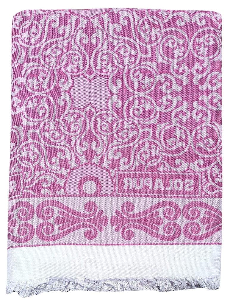 Mandhania Cotton Soft Light Weight Single Bed Solapur Chaddar , Light Pink view 3