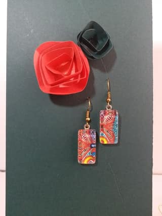 HALF BUTTERFLY GLASS EARRINGS