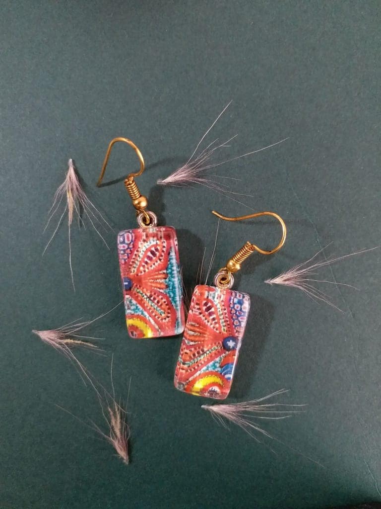 HALF BUTTERFLY GLASS EARRINGS view 2