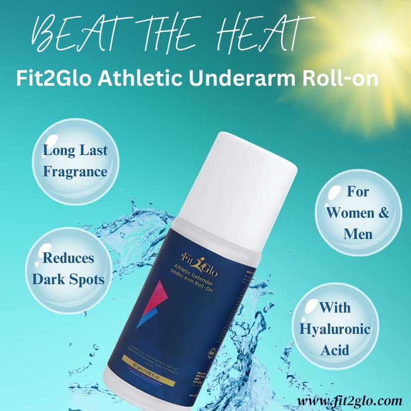 Fit2Glo Athletic Underarm Roll on | Long Lasting Fragrance With Licorice, Hyaluronic Acid, Glycolic acid, kojic acid | Prevents Odour, Reduces Underarm Pigmentation | Deodorant For Women & Men | 50 GM view 5