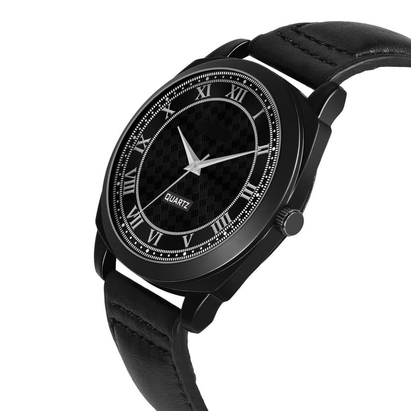 Black Cubic Designer Printed Dial Analog Watch for Men LR88 view 3