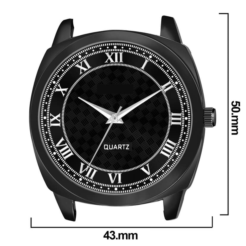 Black Cubic Designer Printed Dial Analog Watch for Men LR88 view 4