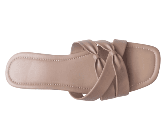Beige Bow Detail Flat Sandals view 2