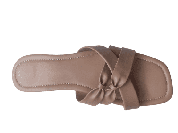 Beige Bow Detail Flat Sandals view 3