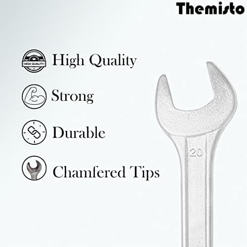 THEMISTO TH-T16 8 Pcs Double Open End Spanner Set | Durable Steel Construction | Chrome-Plated Finish | Rust & Corrosion Resistant | Ideal for Automotive Repairs, Workshop & Home Maintenance view 3