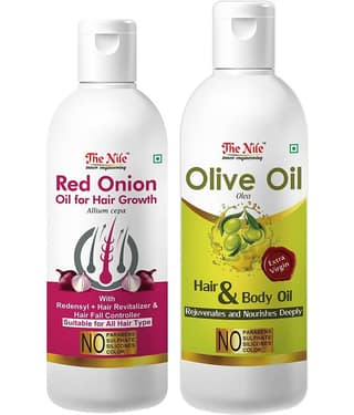 The Nile Red Onion Oil 100 ML + Olive 150 ML Hair Growth Oil 350 mL Pack of 2