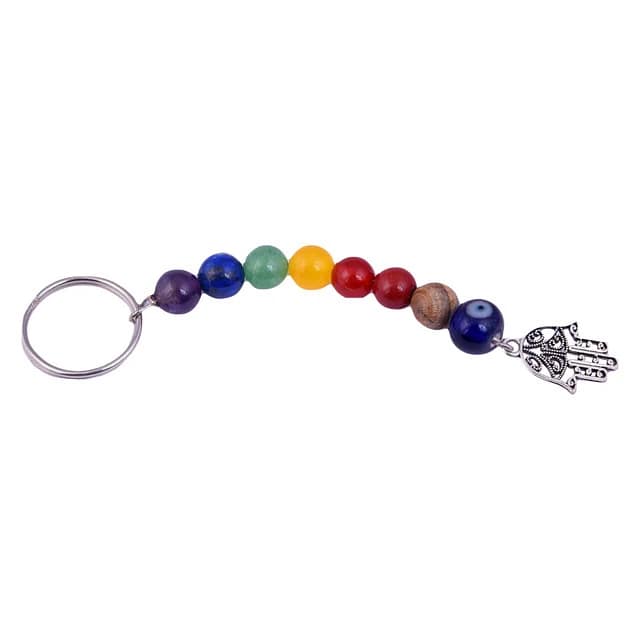 Krishna Impex Semi Precious Stone Seven Charka Key Chain (KI_086) by Krishna Impex