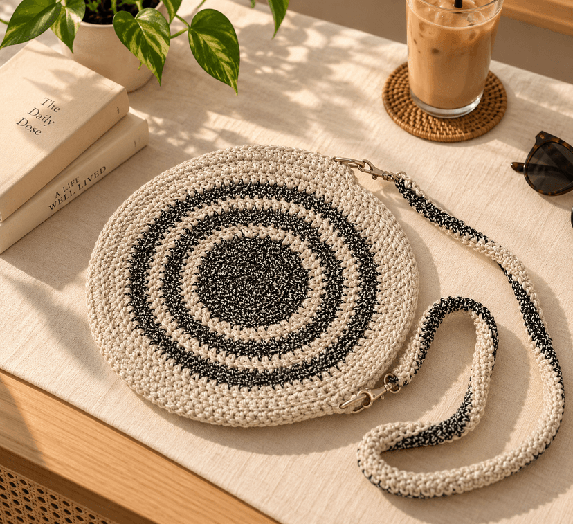 Handmade Crochet White Flower Bag for Gifting and daily use