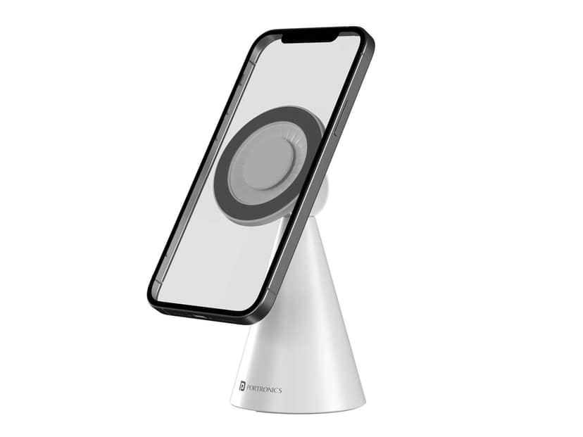 Portronics Mogun 5 Strong Magnetism, 360 Degree Rotation, Sturdy Build, Tailored for Mag safe - White