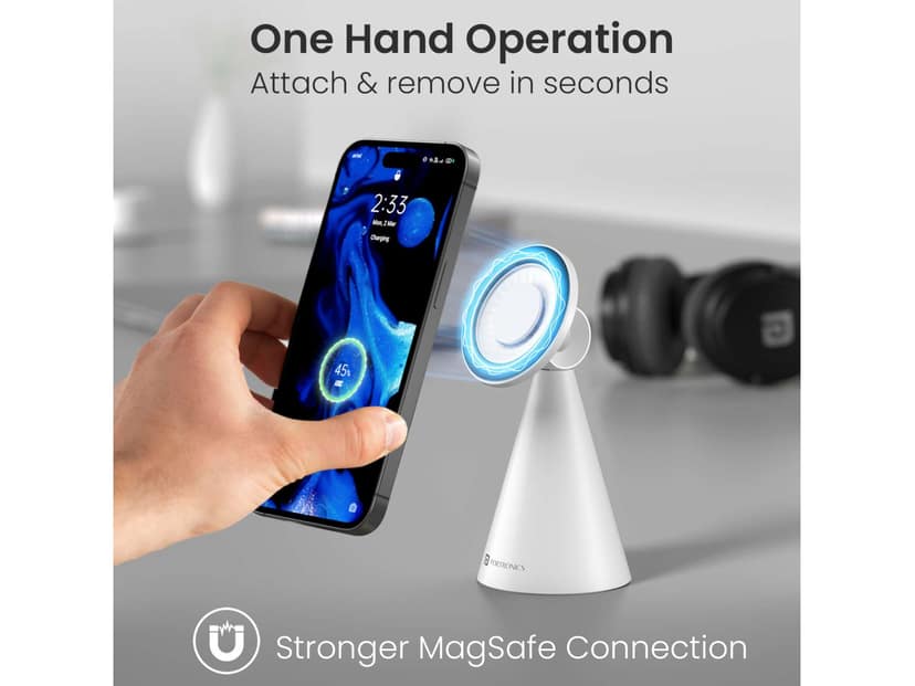 Portronics Mogun 5 Strong Magnetism, 360 Degree Rotation, Sturdy Build, Tailored for Mag safe - White view 2