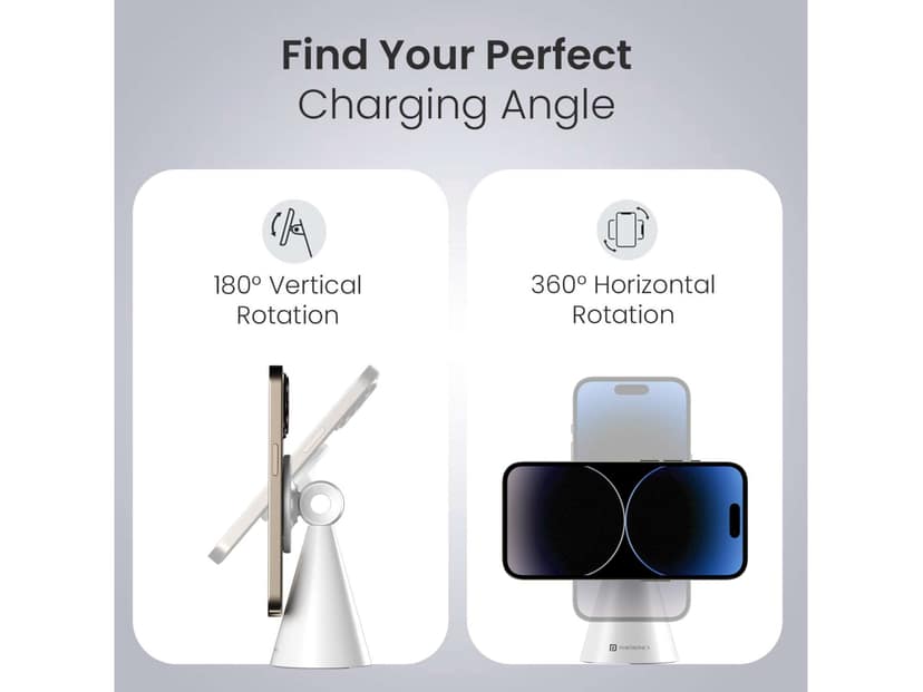 Portronics Mogun 5 Strong Magnetism, 360 Degree Rotation, Sturdy Build, Tailored for Mag safe - White view 3