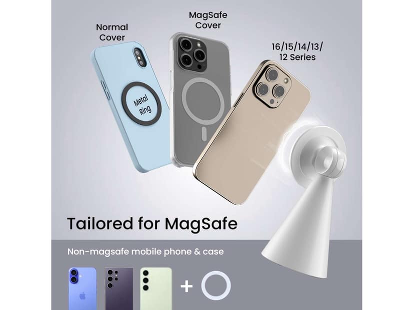 Portronics Mogun 5 Strong Magnetism, 360 Degree Rotation, Sturdy Build, Tailored for Mag safe - White view 4