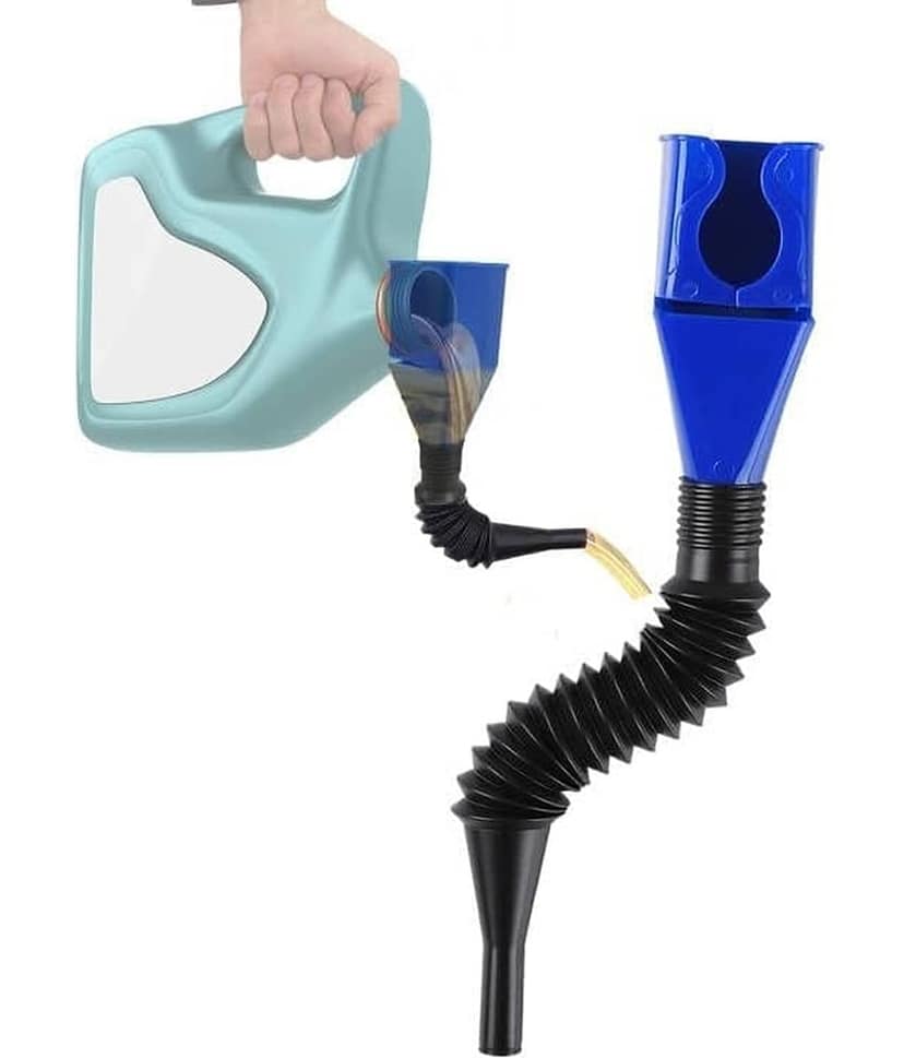 Universal Oil Funnel Snap Plastic Funnel with Flexible Extension Nozzle Hose New Multi-Function Plastic Car Funnel Flex Funnel for Automotive Motorcycles