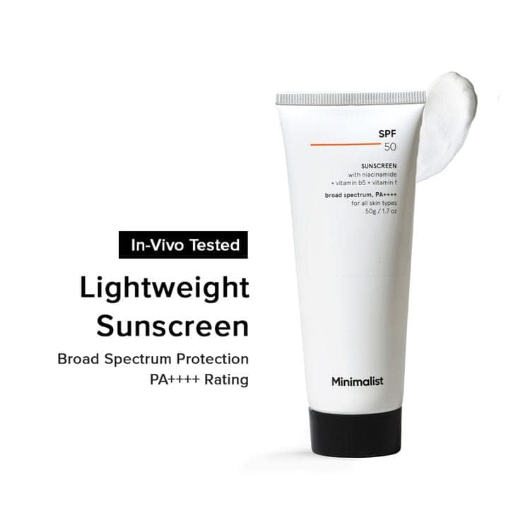 Minimalist SPF 50 PA++++ Sunscreen With Niacinamide - Lightweight & No White Cast For All Skin Types (100g)