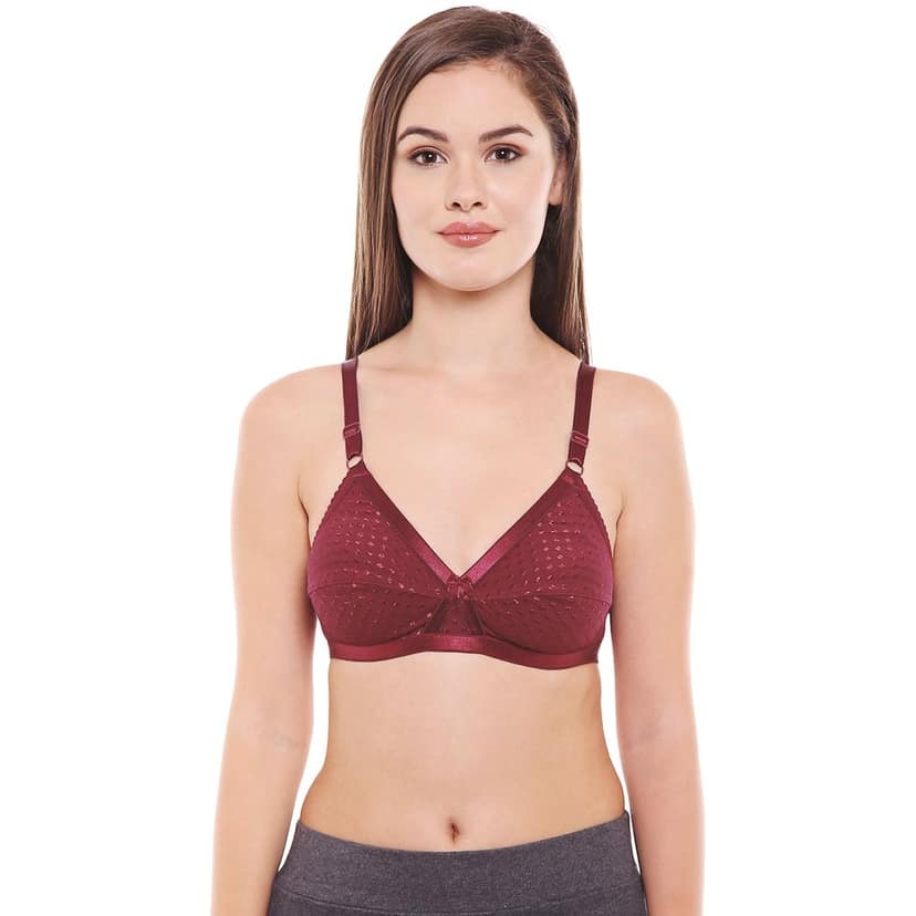 Bodycare Women Cotton Spandex Full Coverage Non Padded Regular Bra Pack - 2 E1528MHRED view 2