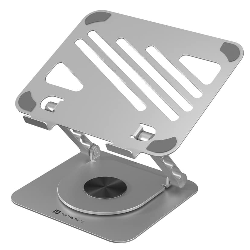 Portronics My Buddy K3, Adjustable & Foldable Laptop Stand - Grey