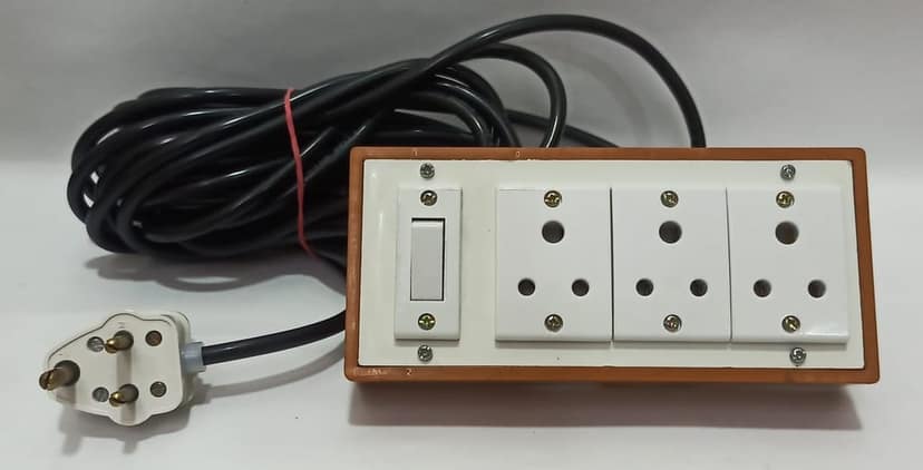 6A 3 Sockets (3 Pin Socket) & 1 Switch Extension Box with 6A Plug & 40m Wire view 4