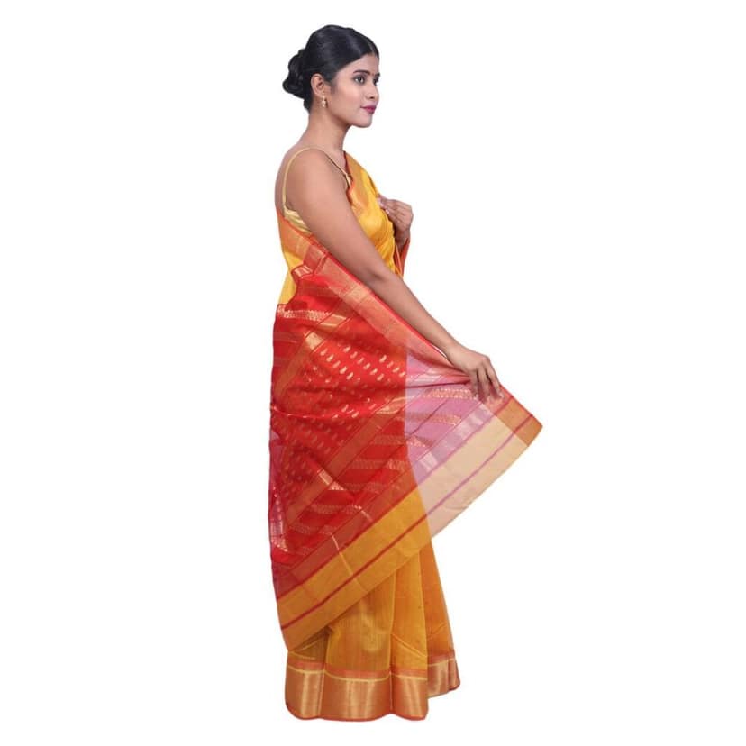 HANDLOOM MAHESHWARI TRADITIONAL SAREE WITH BLOUSE (SKU - 3S0111030422 SAREE- 130) view 2