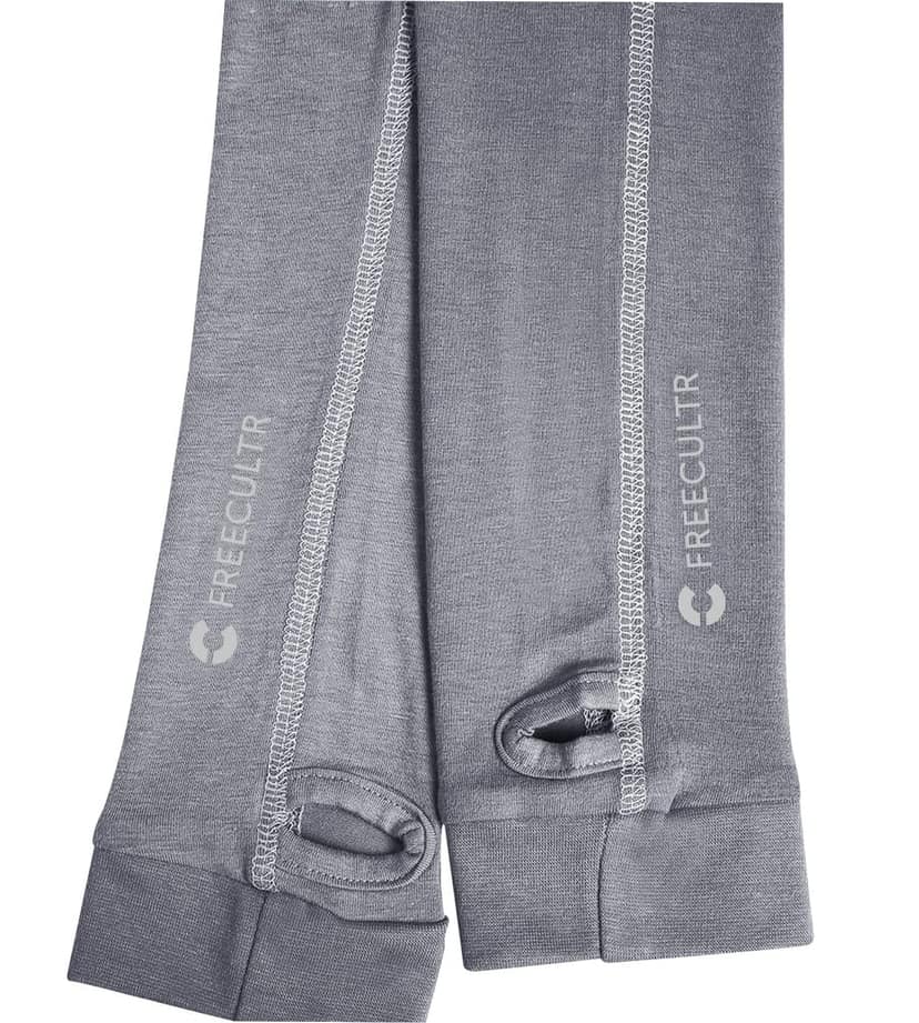FREECULTR Unisex Breatheable Bamboo Cotton Antibacterial Arm Sleeves with in Built Glove (Charcoal Pack 1) view 4